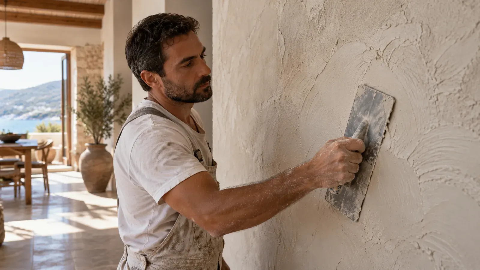 Alçı sıva ve dekoratif sıva için yenileme ve uygulama görseli