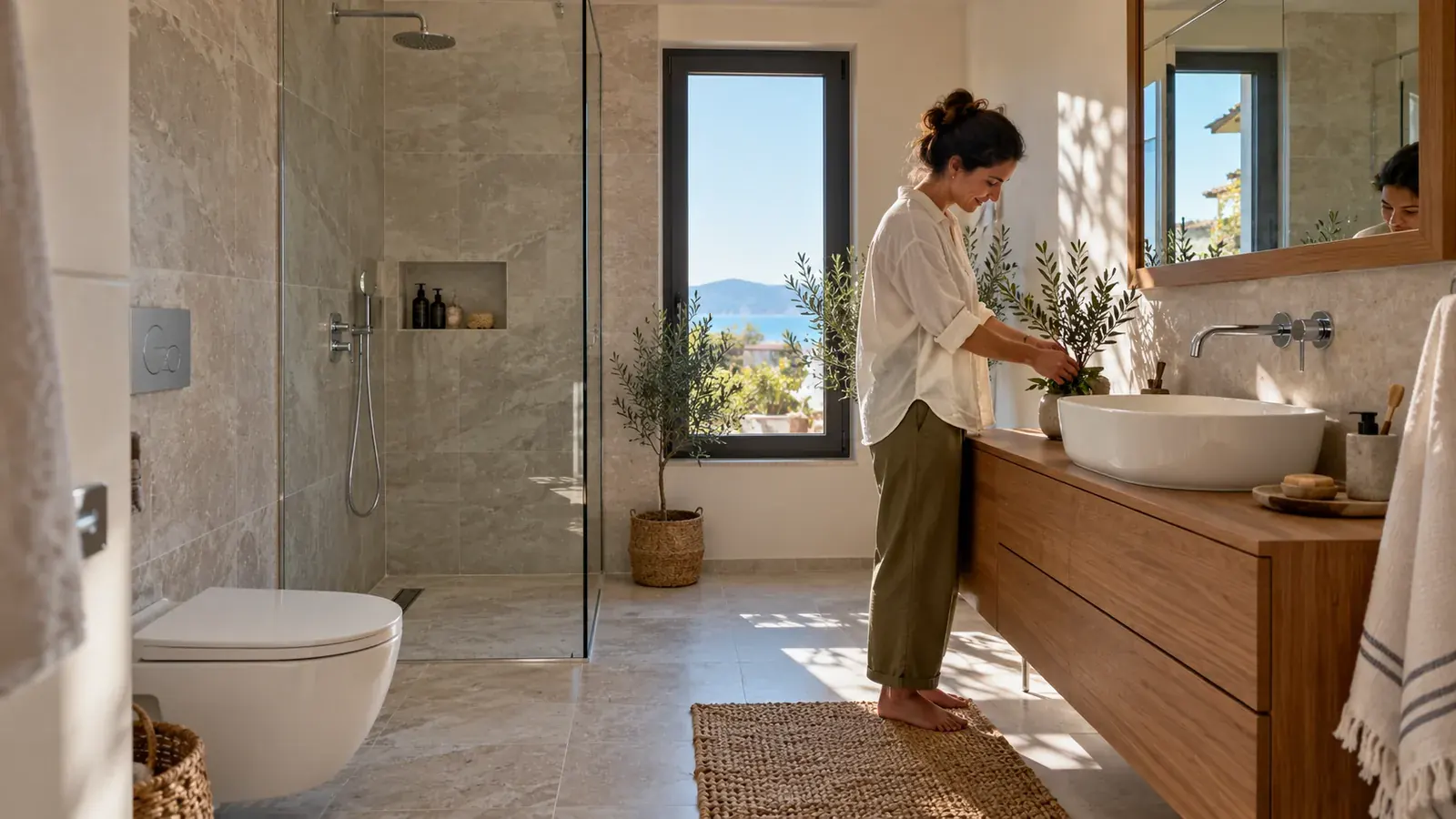 Banyo yenileme ve modernizasyon için yenileme ve uygulama görseli