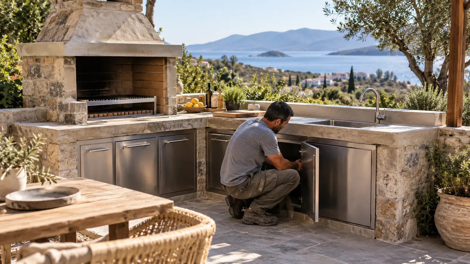 Barbekü ve açık hava mutfakları için yenileme ve uygulama görseli