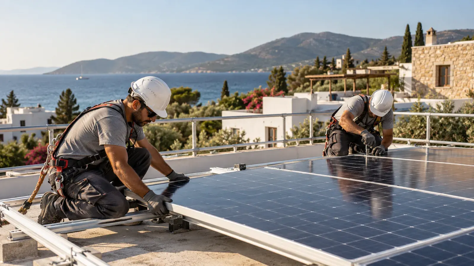 Güneş enerjisi panel entegrasyonu için yenileme ve uygulama görseli