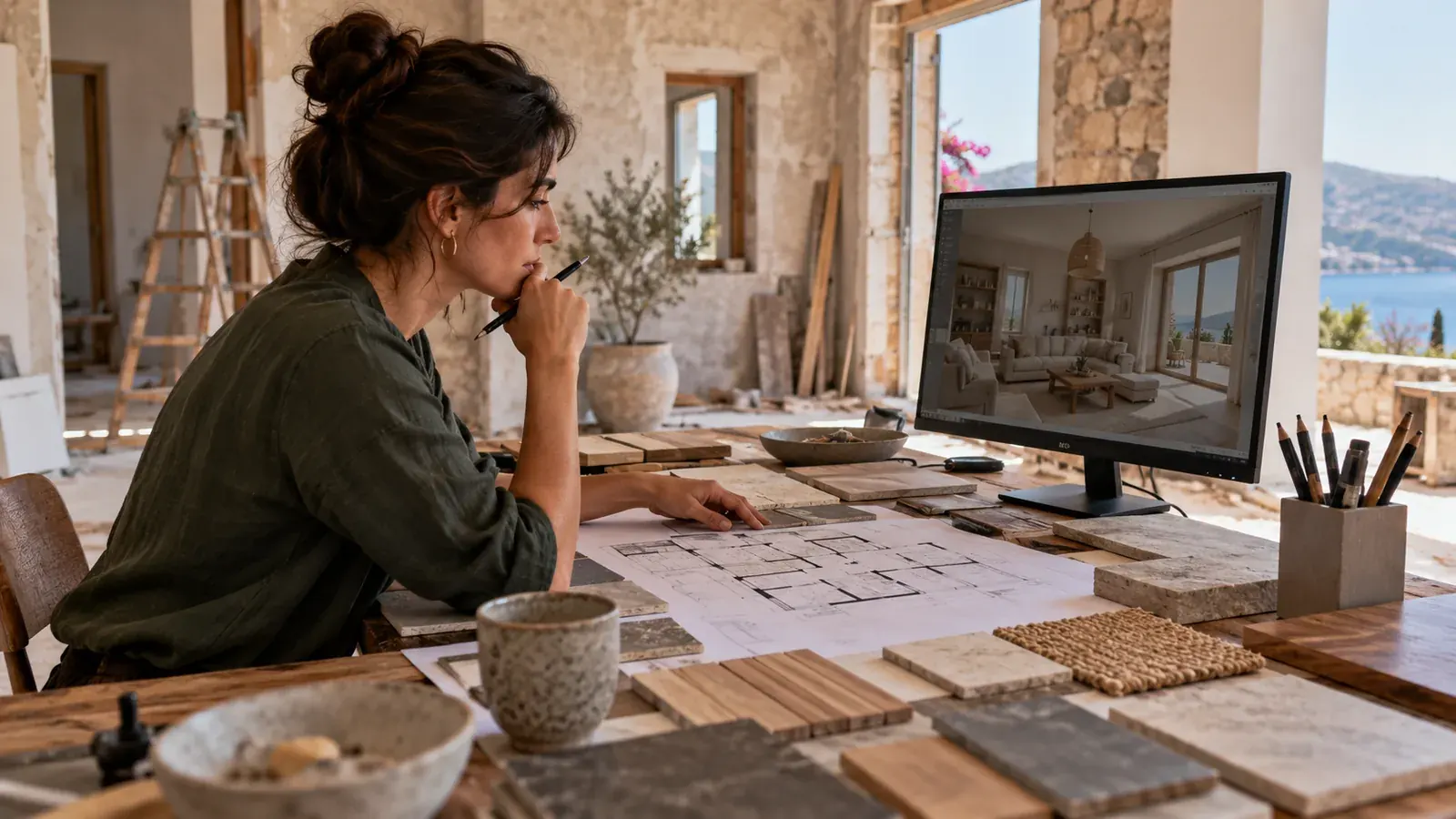 İç mimari tasarım ve 3D projelendirme için yenileme ve uygulama görseli