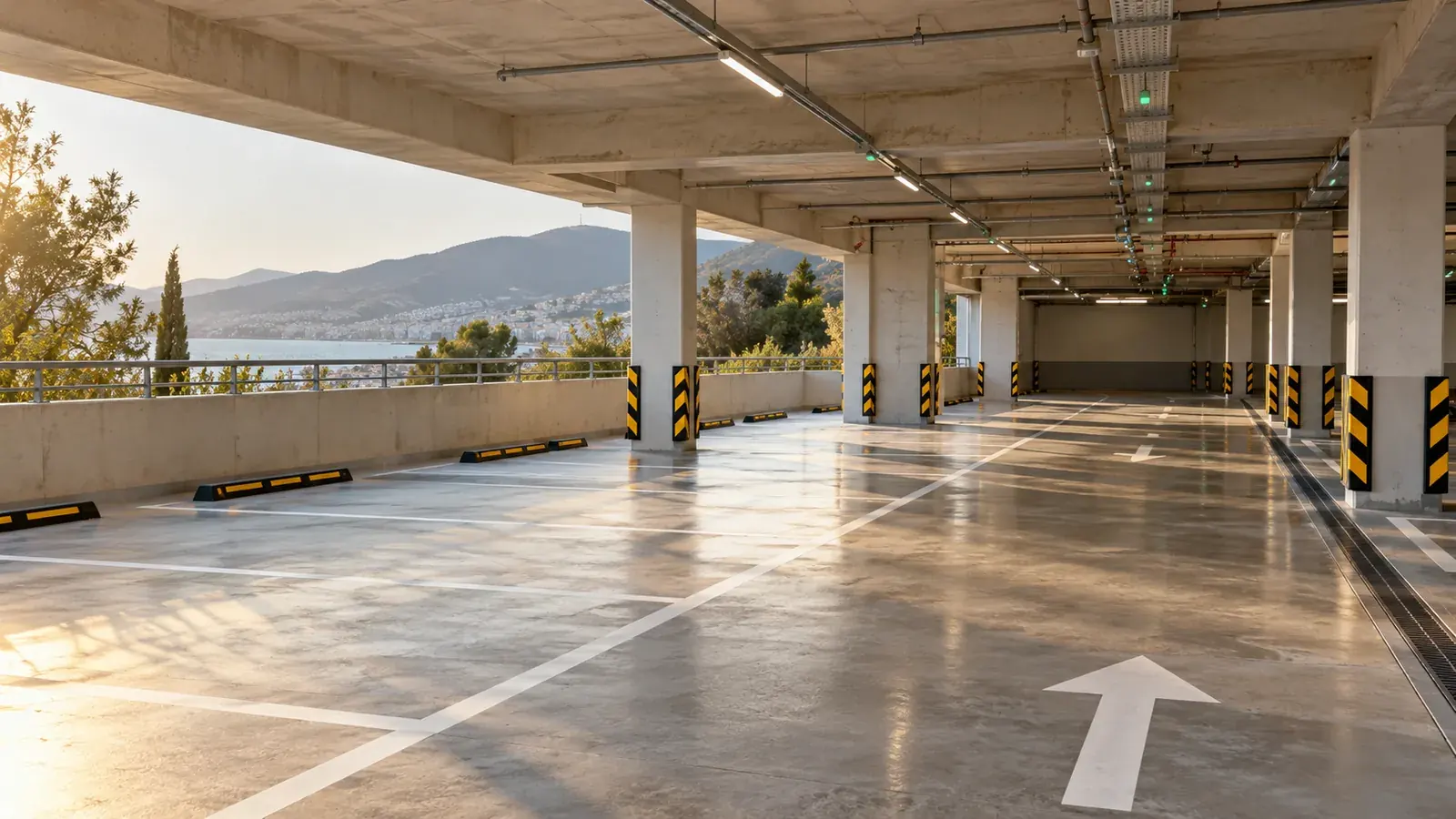 Otopark tadilatları için yenileme ve uygulama görseli